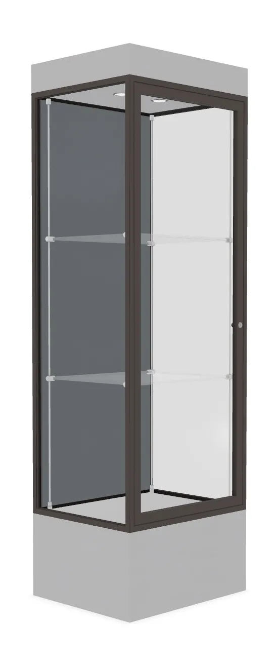 small lighted display case with 12 base 24 x 76 11