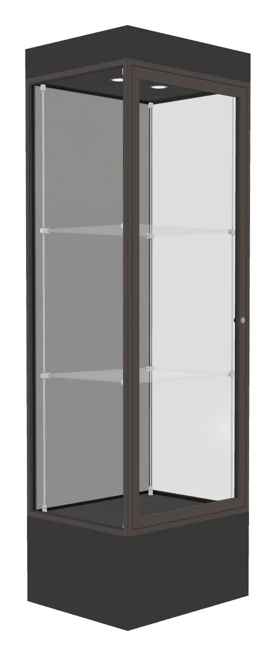 small lighted display case with 12 base 24 x 76 23