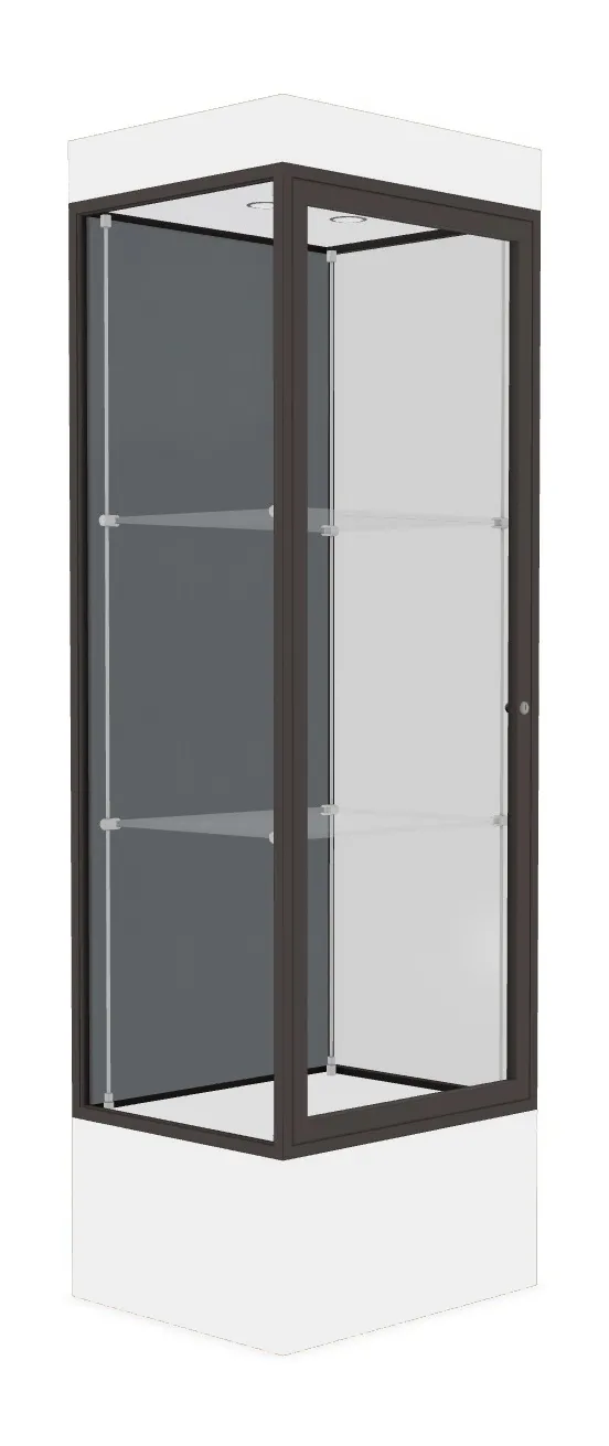 small lighted display case with 12 base 24 x 76 13