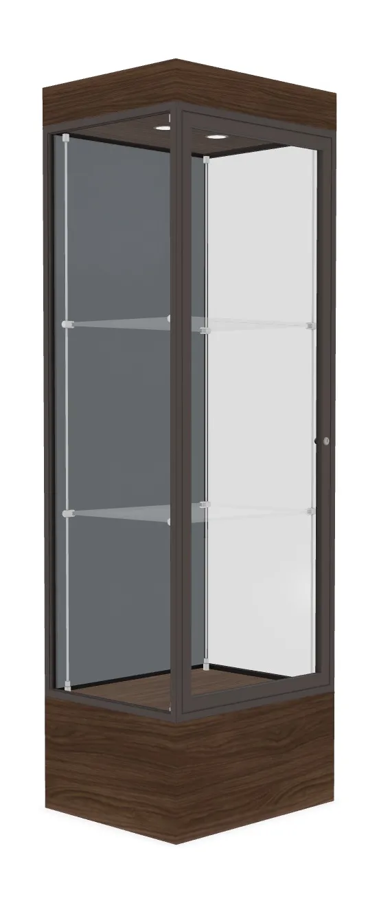 small lighted display case with 12 base 24 x 76 14