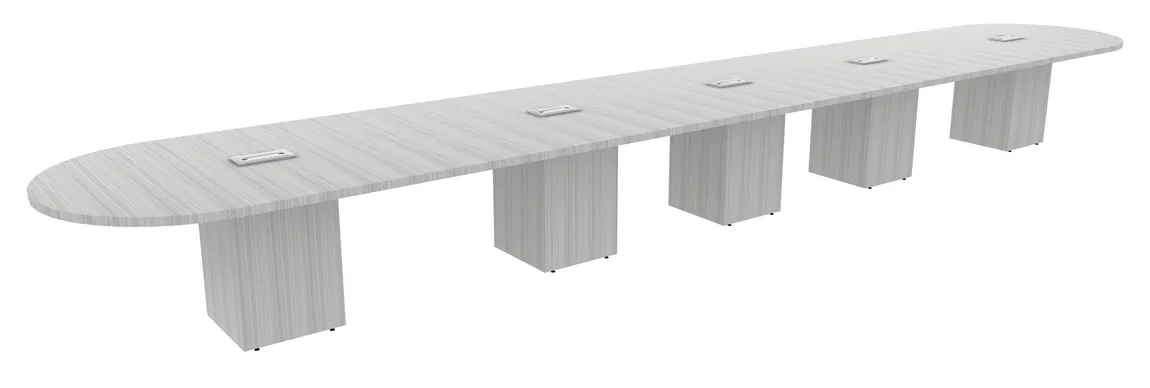 Racetrack Conference Table with Cube Base