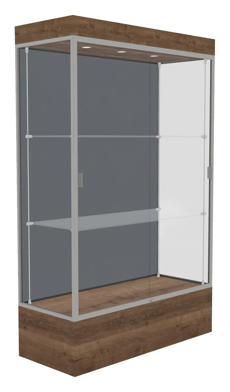 small lighted display case with 12 base 48 x 76 12