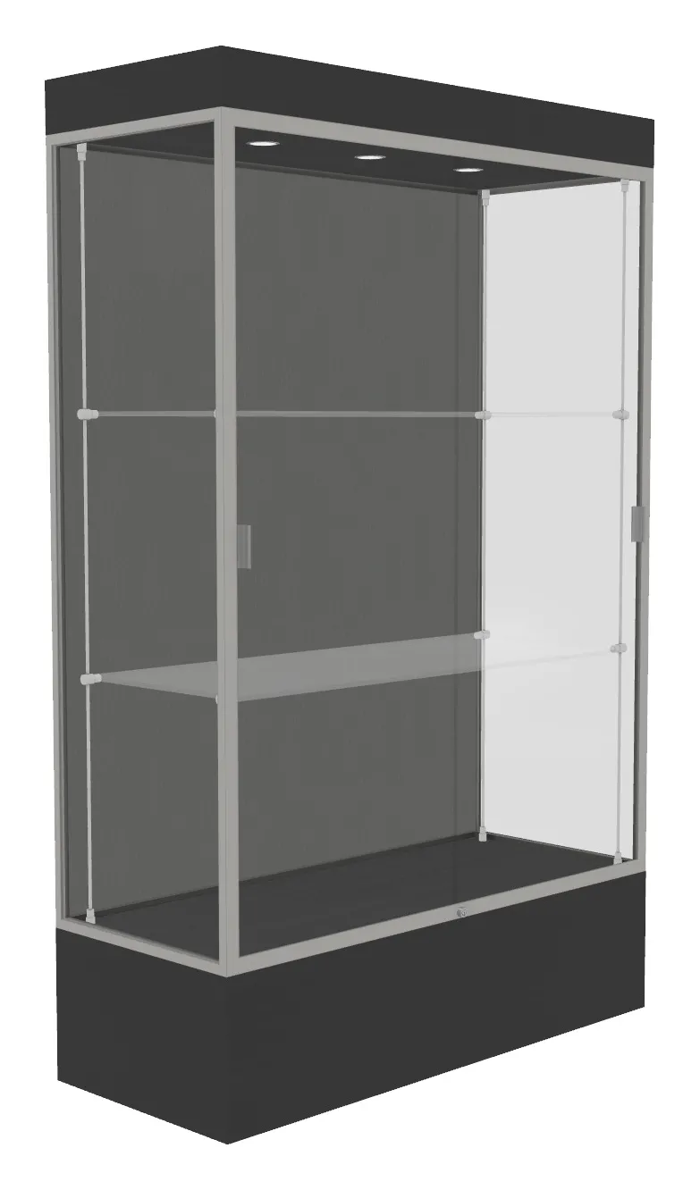 small lighted display case with 12 base 48 x 76 30