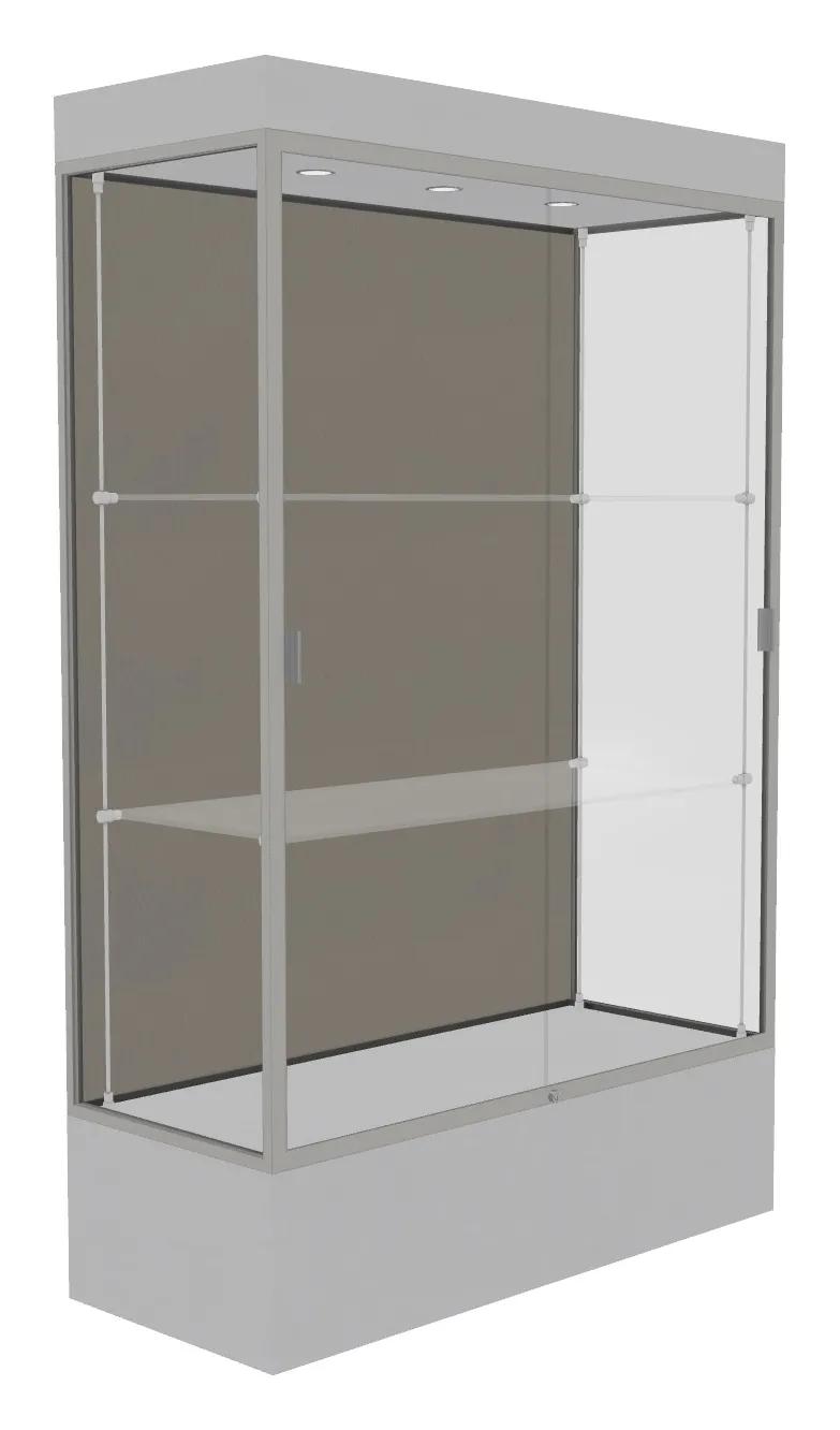 small lighted display case with 12 base 48 x 76 18