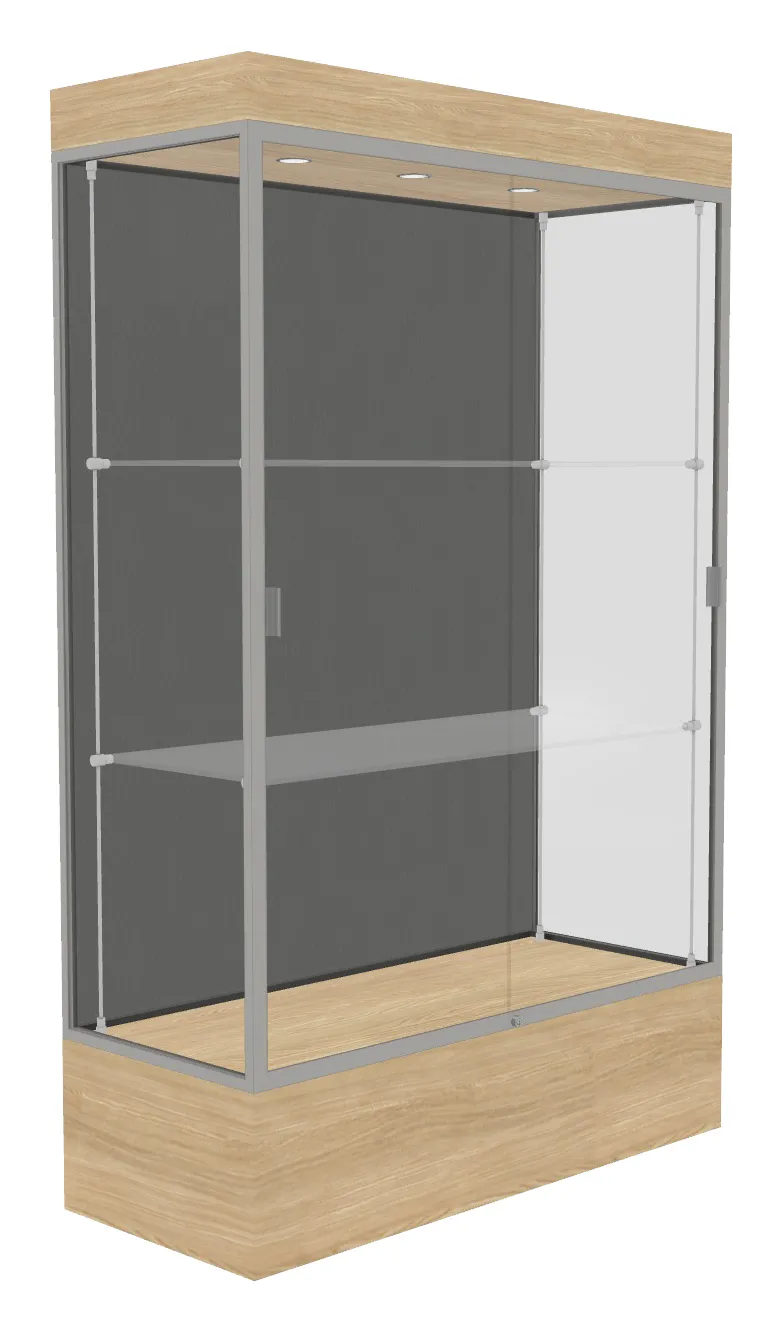 small lighted display case with 12 base 48 x 76 29
