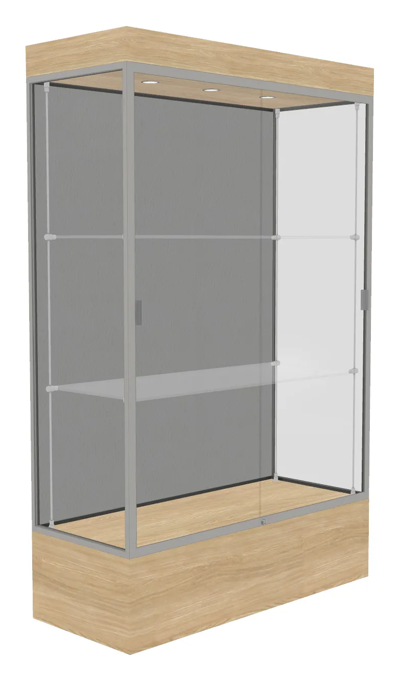 small lighted display case with 12 base 48 x 76 22