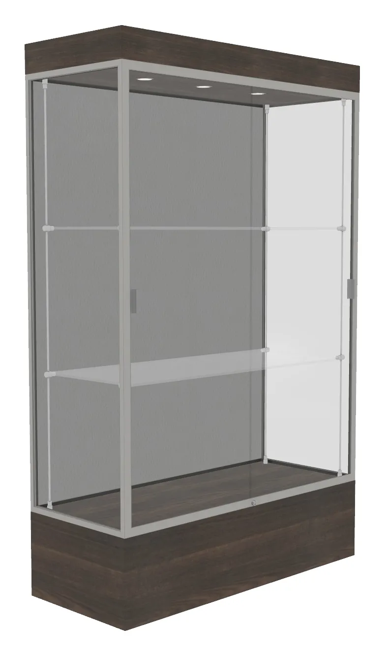 small lighted display case with 12 base 48 x 76 24
