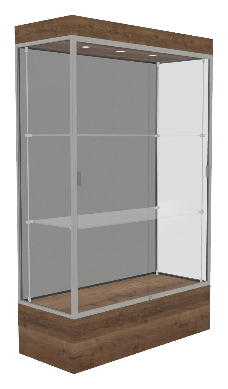 small lighted display case with 12 base 48 x 76 26