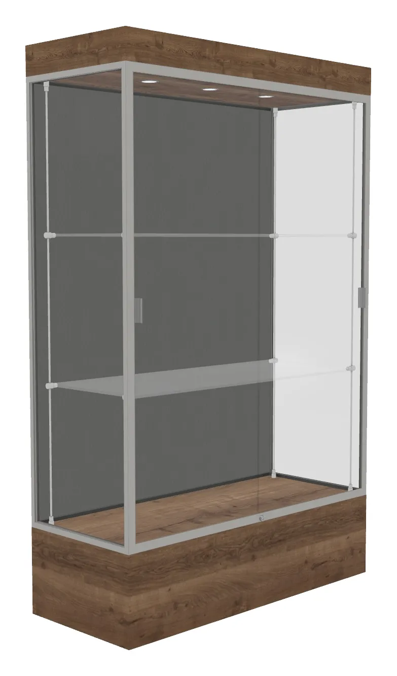 small lighted display case with 12 base 48 x 76 33