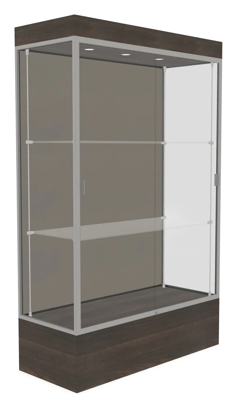 small lighted display case with 12 base 48 x 76 17