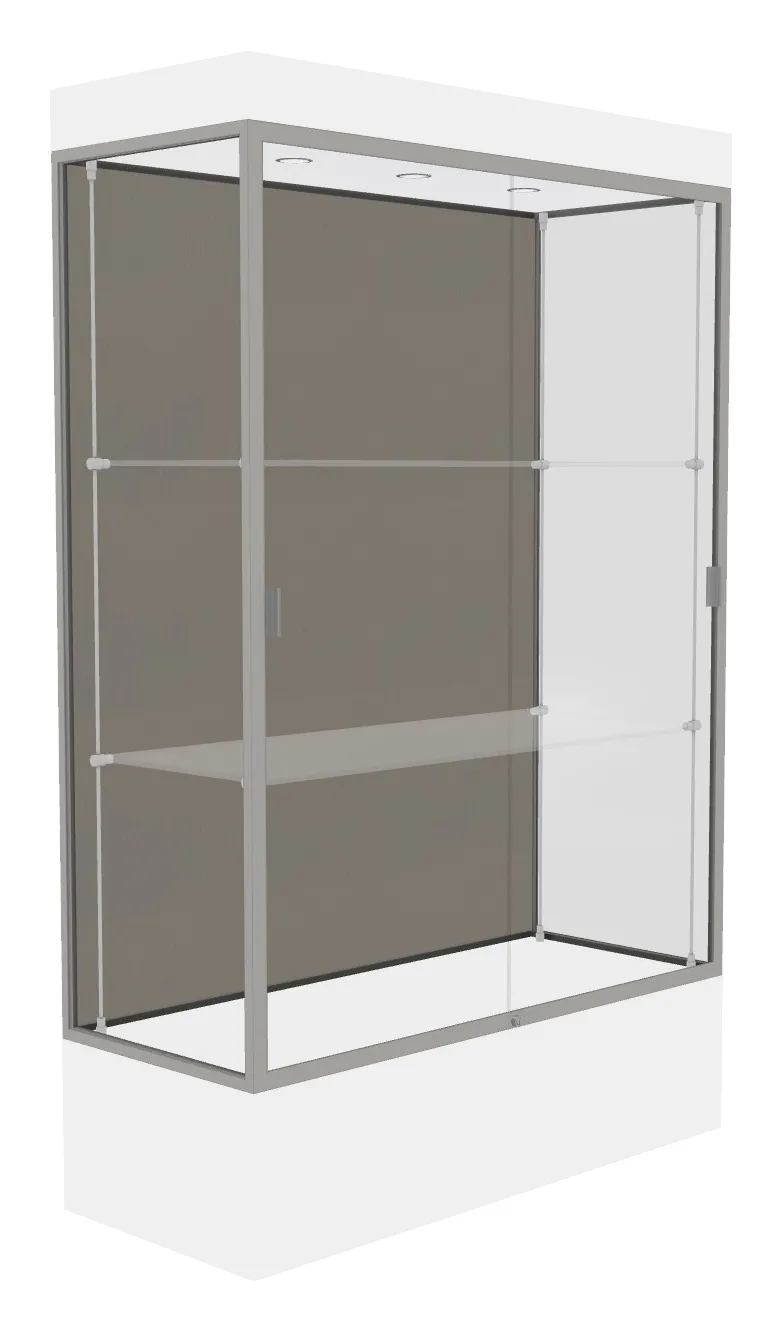 small lighted display case with 12 base 48 x 76 20