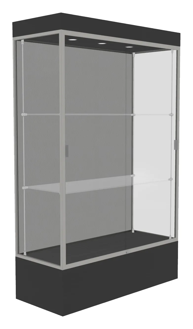 small lighted display case with 12 base 48 x 76 23