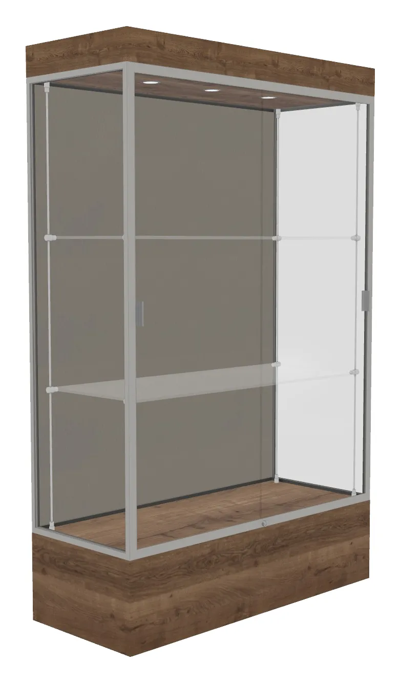 small lighted display case with 12 base 48 x 76 19