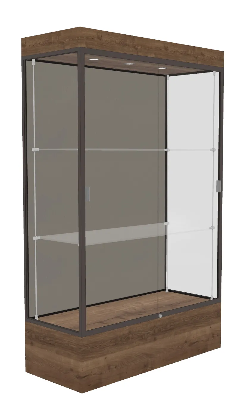 small lighted display case with 12 base 48 x 76 19
