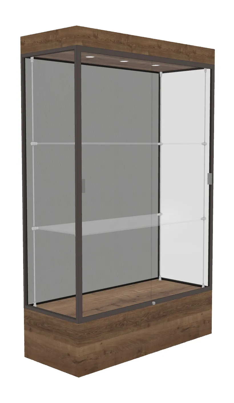 small lighted display case with 12 base 48 x 76 26