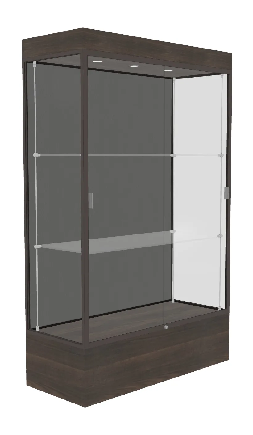 small lighted display case with 12 base 48 x 76 31