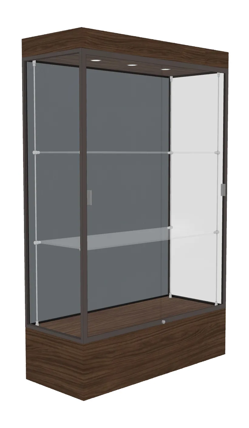 small lighted display case with 12 base 48 x 76 14
