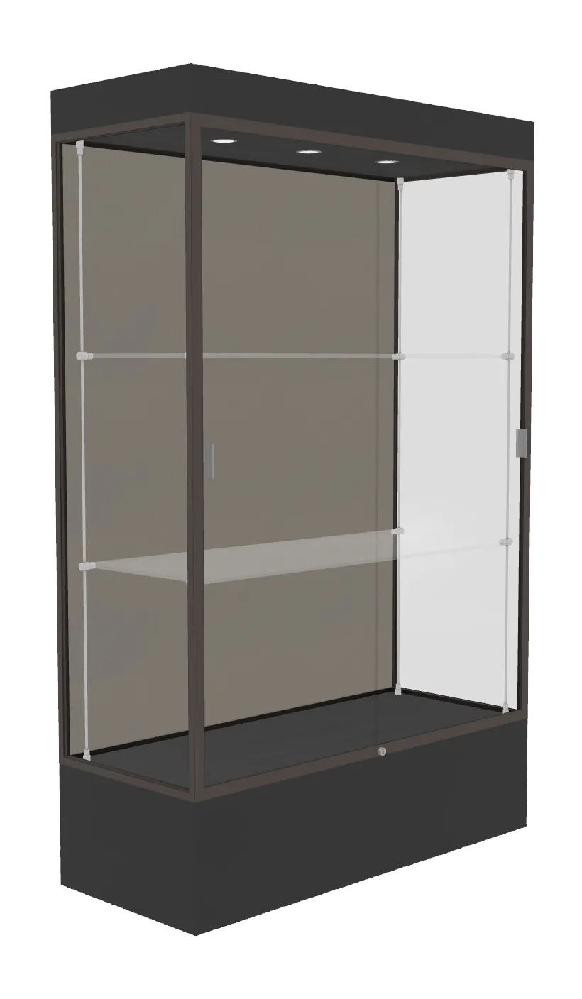 small lighted display case with 12 base 48 x 76 16