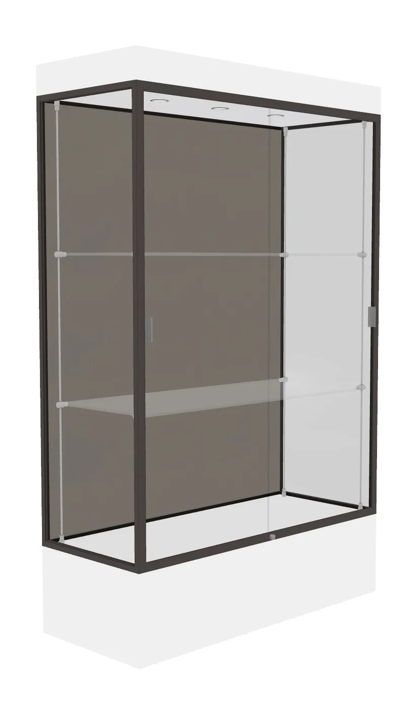 small lighted display case with 12 base 48 x 76 20
