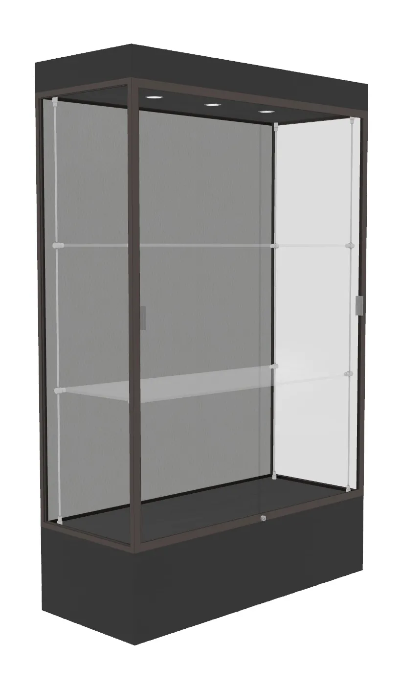 small lighted display case with 12 base 48 x 76 23