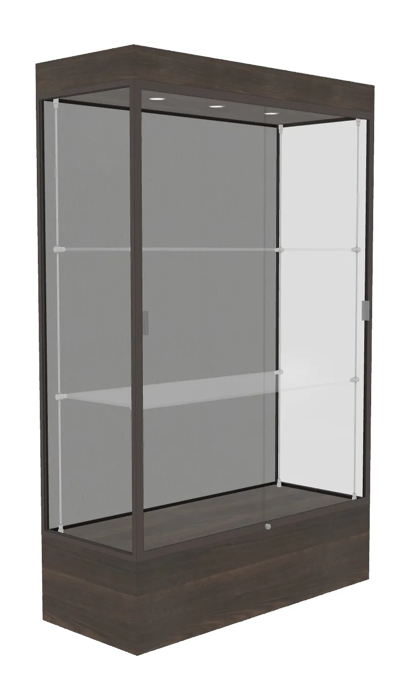 small lighted display case with 12 base 48 x 76 24