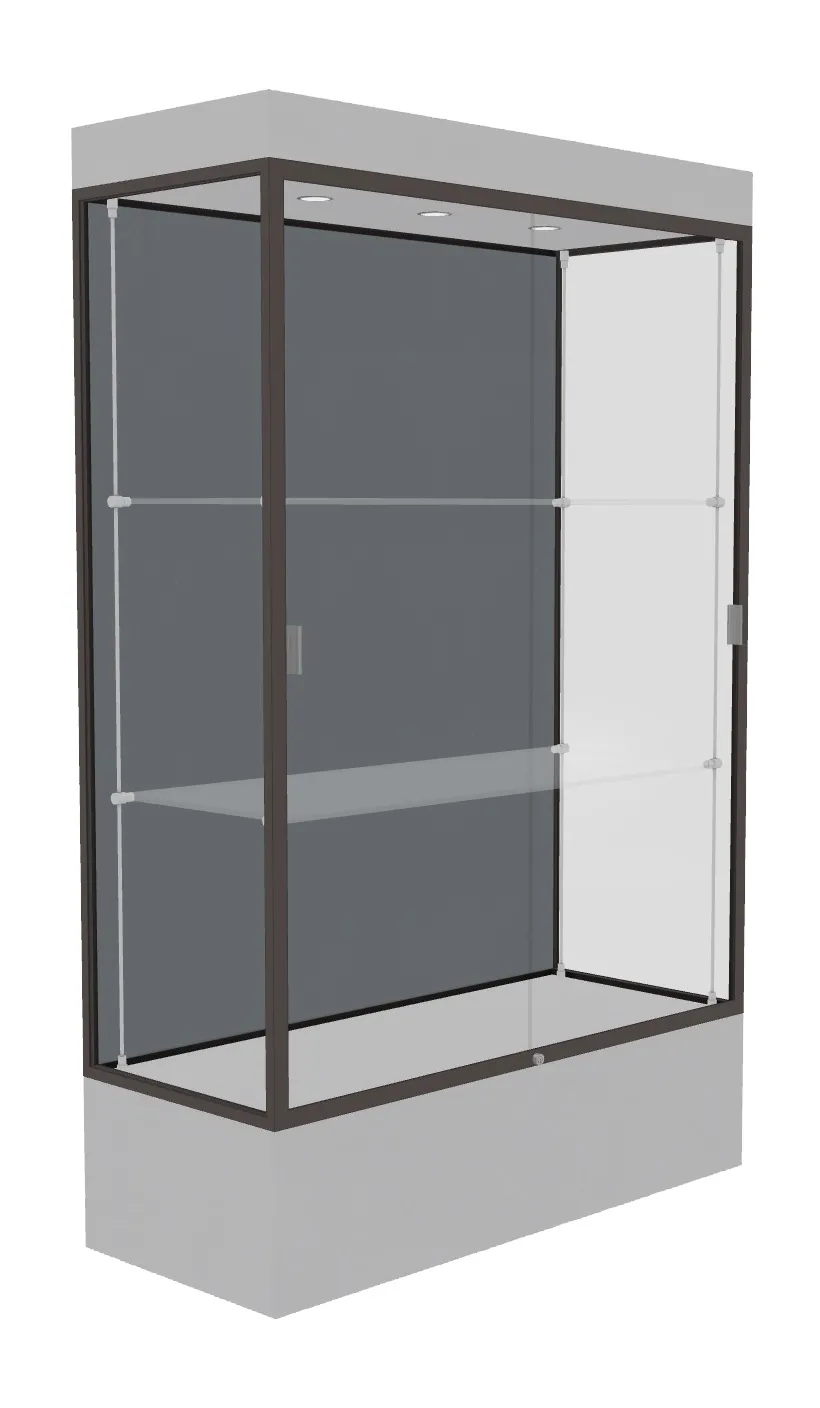 small lighted display case with 12 base 48 x 76 11