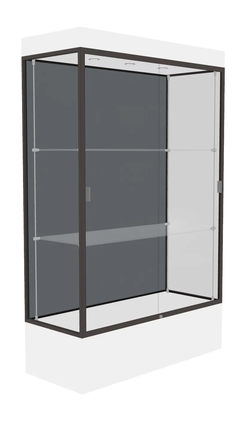 small lighted display case with 12 base 48 x 76 13