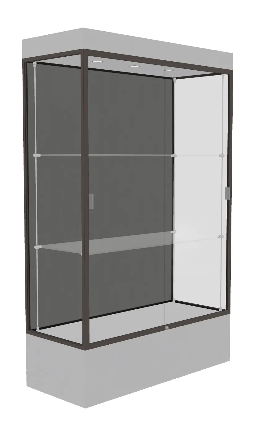 small lighted display case with 12 base 48 x 76 32