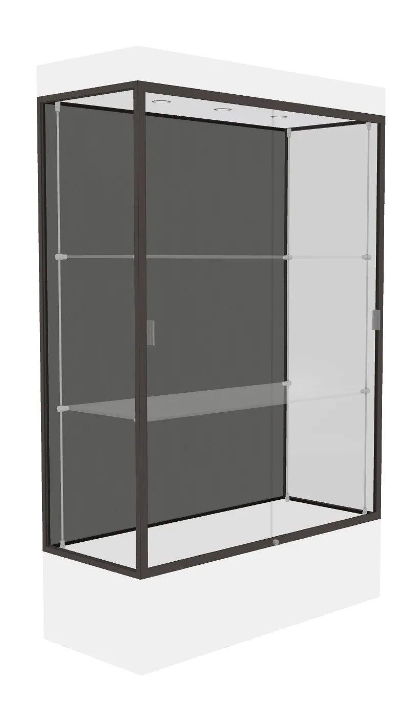 small lighted display case with 12 base 48 x 76 34