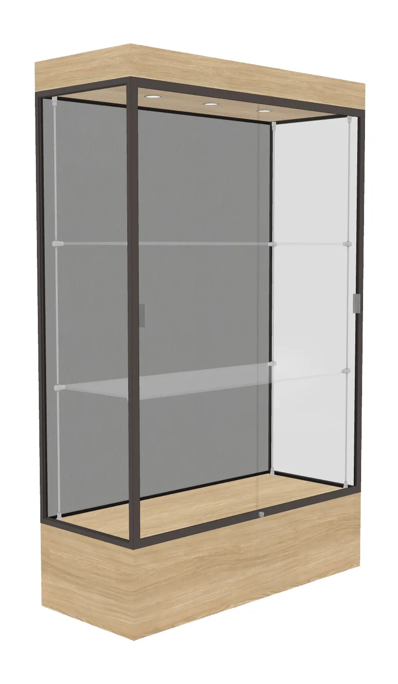 small lighted display case with 12 base 48 x 76 22