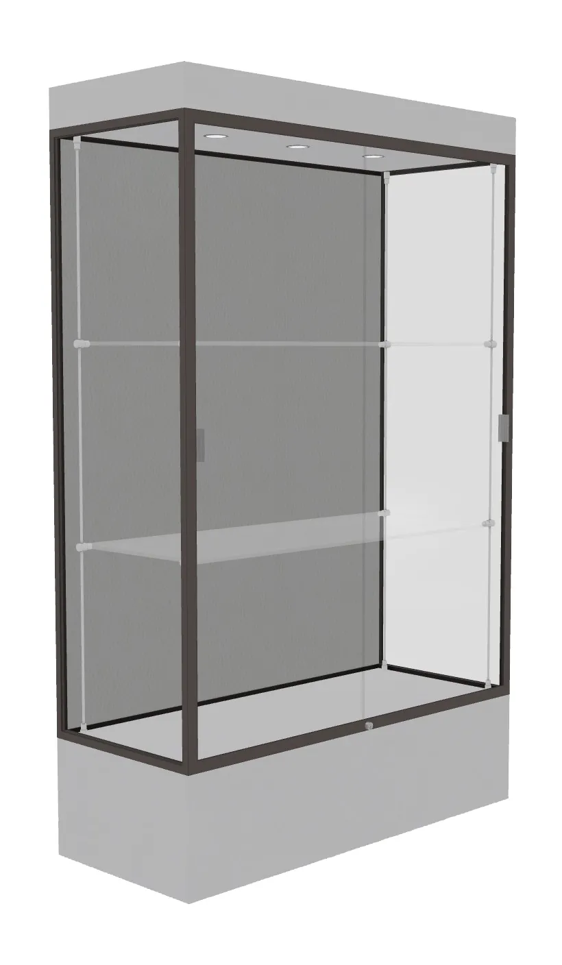 small lighted display case with 12 base 48 x 76 25