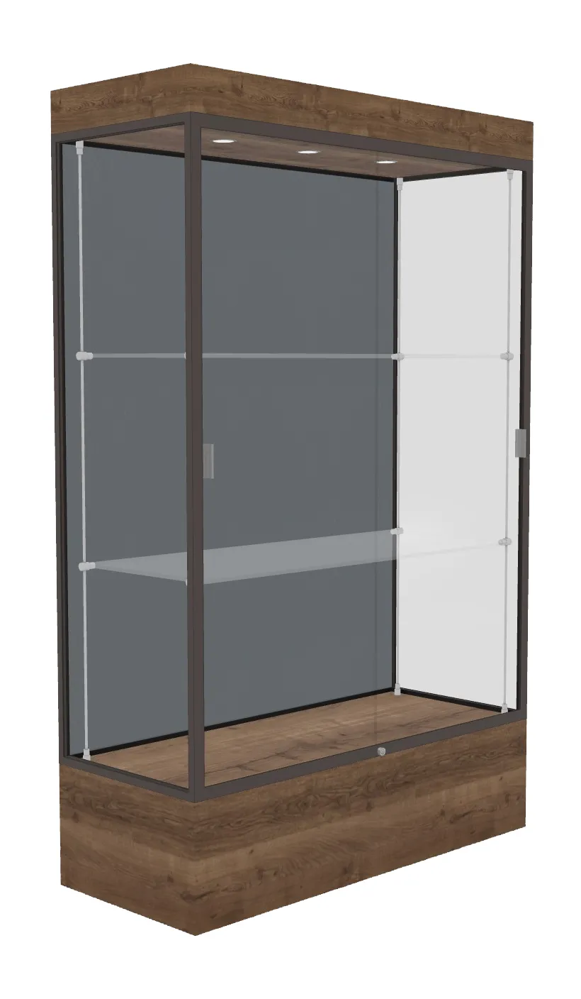 small lighted display case with 12 base 48 x 76 12