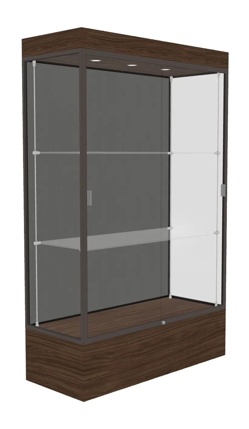 small lighted display case with 12 base 48 x 76 35