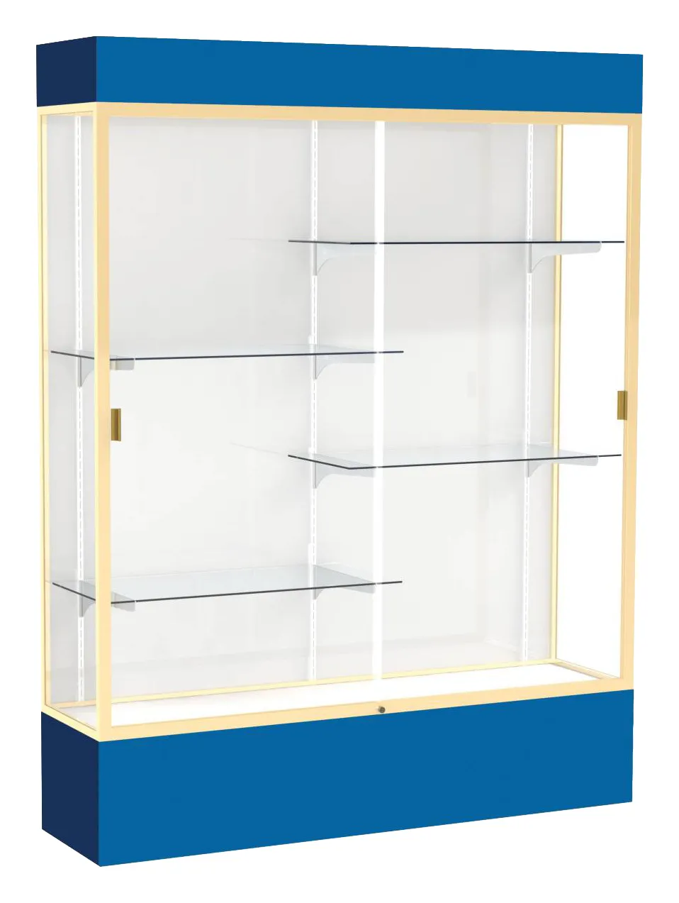small tall glass display case with lights 60 x 80 18