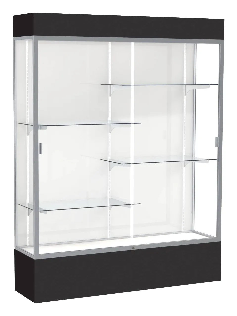 small tall glass display case with lights 60 x 80 19