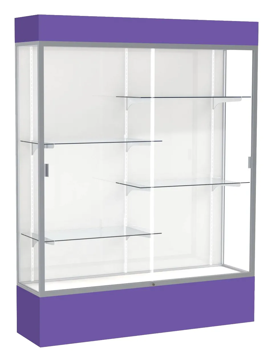 small tall glass display case with lights 60 x 80 25