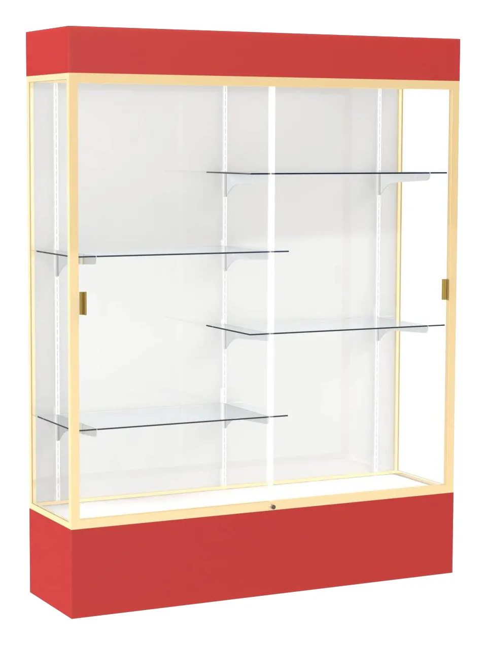 small tall glass display case with lights 60 x 80 17