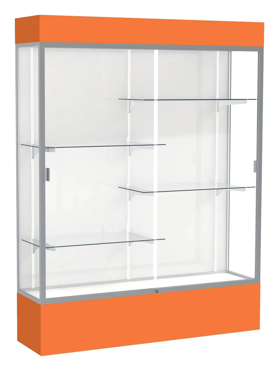 small tall glass display case with lights 60 x 80 24