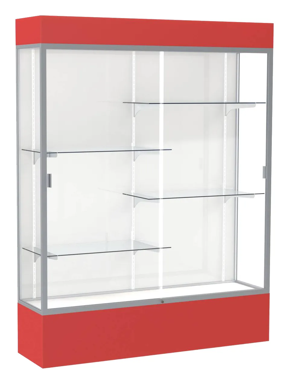 small tall glass display case with lights 60 x 80 26