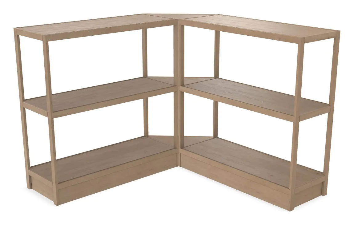 Wood Corner Shelving Unit - 93