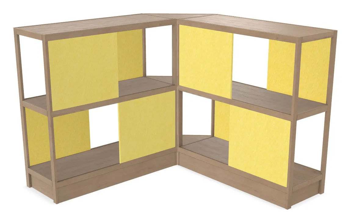 Wood Shelving Unit with Acoustic Panels - 93