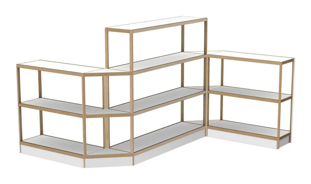small large open shelving unit 145 x 72 12