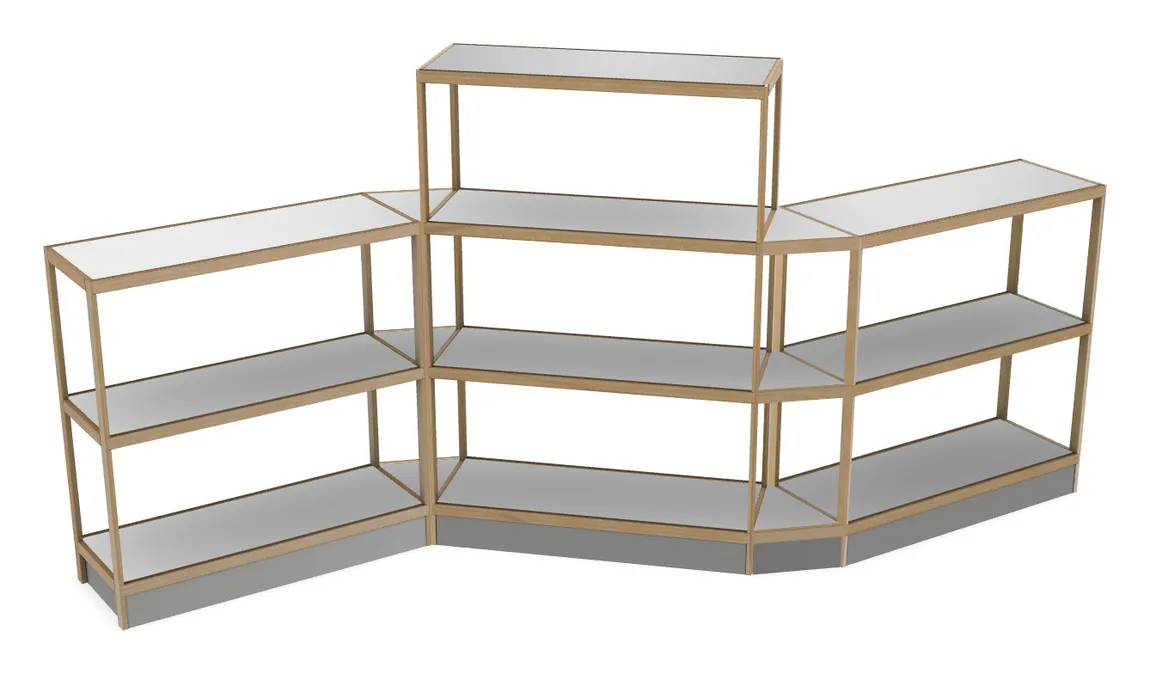 small open back shelving unit 160 x 72 11