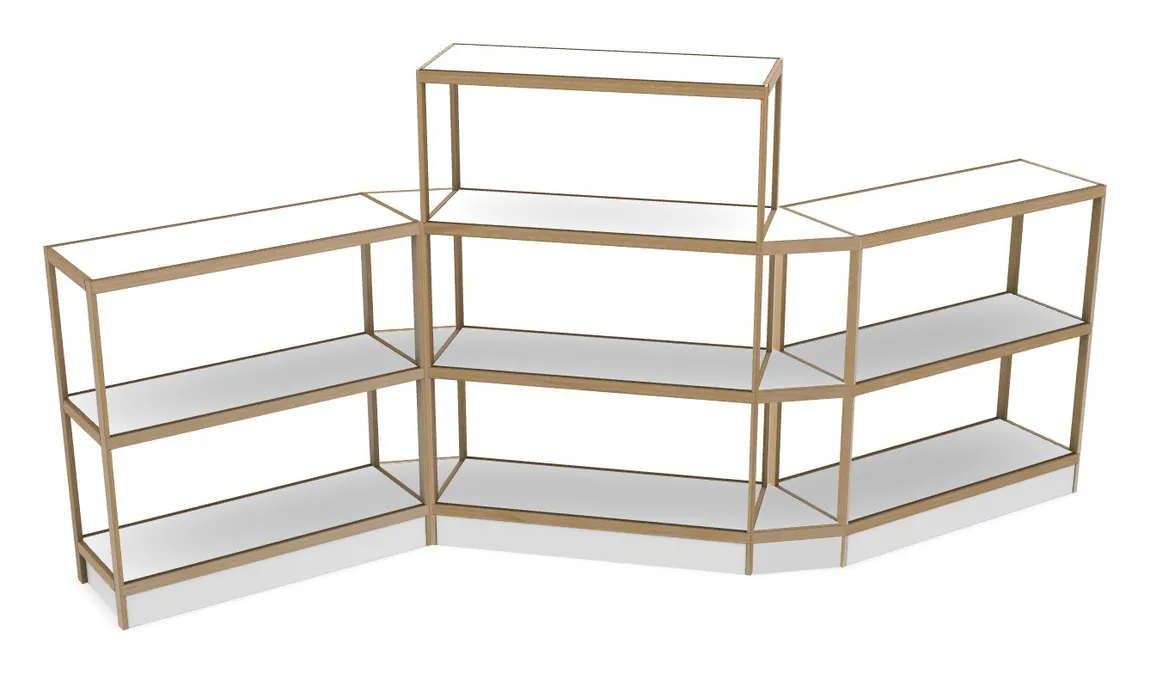 small open back shelving unit 160 x 72 12
