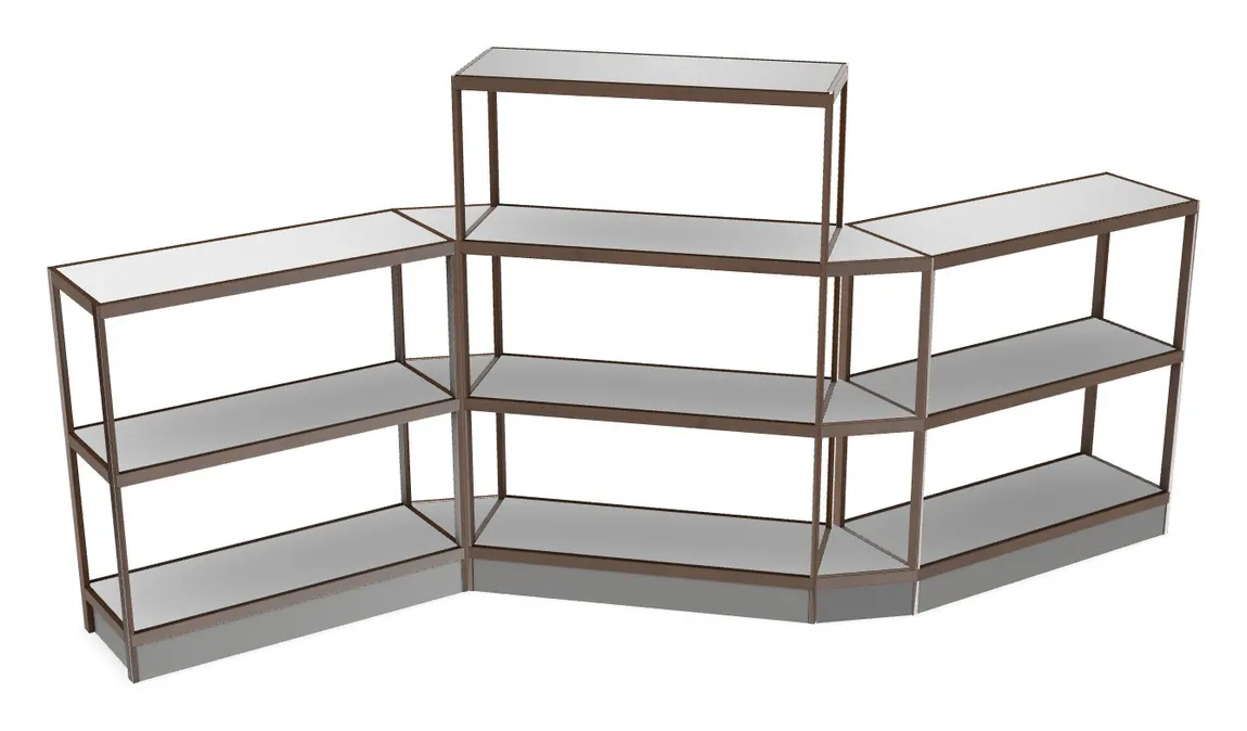 small open back shelving unit 160 x 72 11
