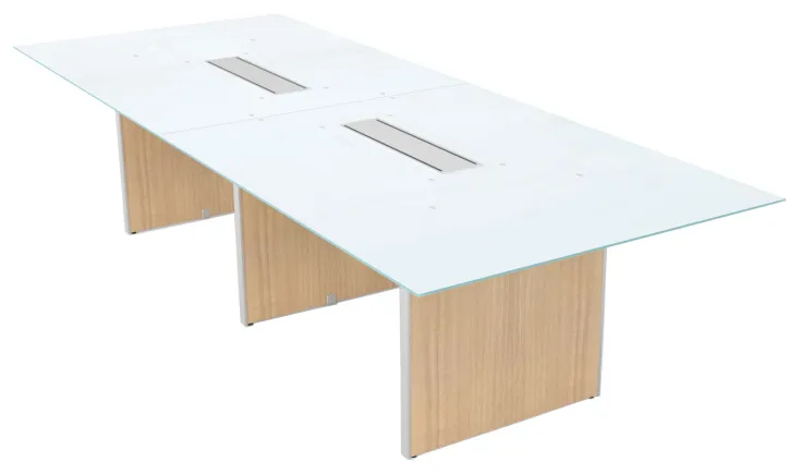 Glass Conference Table with Laminate Base