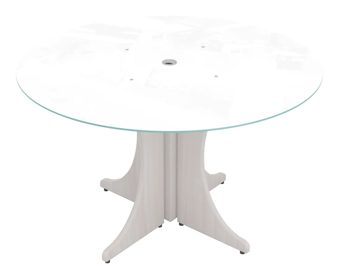 Large Round Table with Glass Top