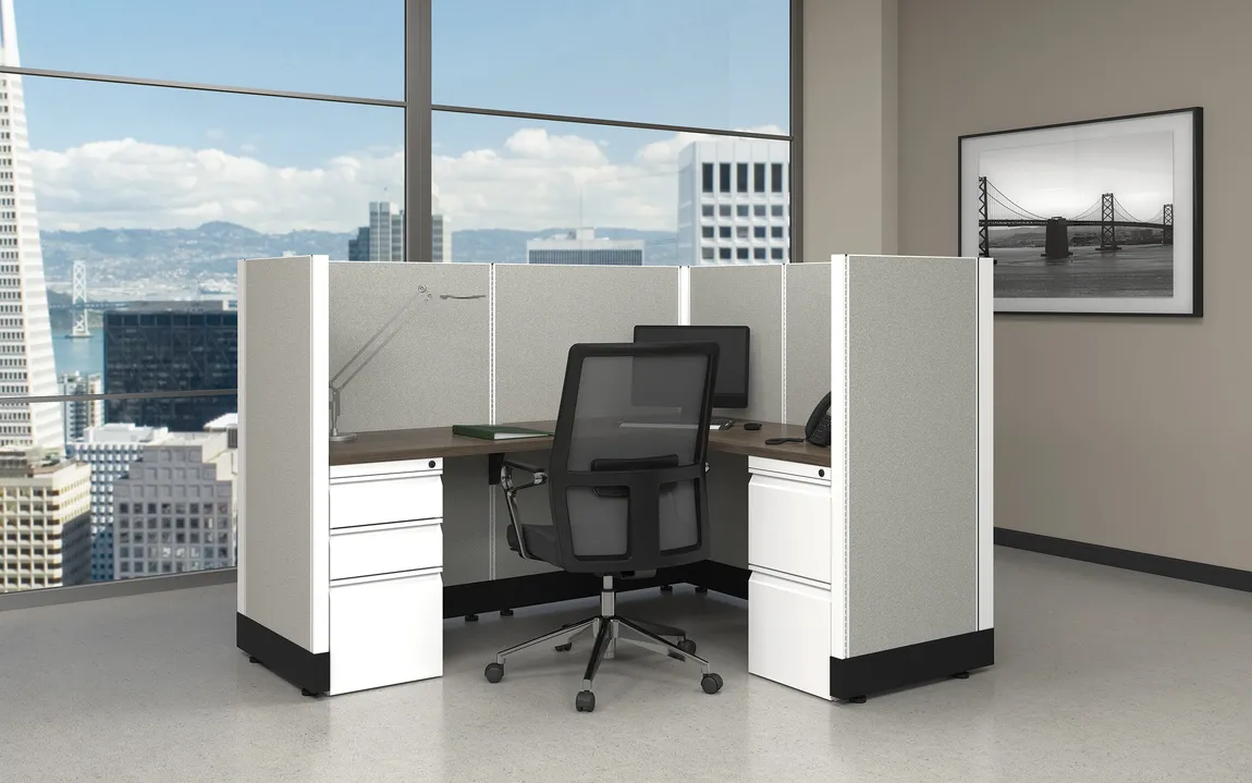 L Shaped Cubicle Workstation