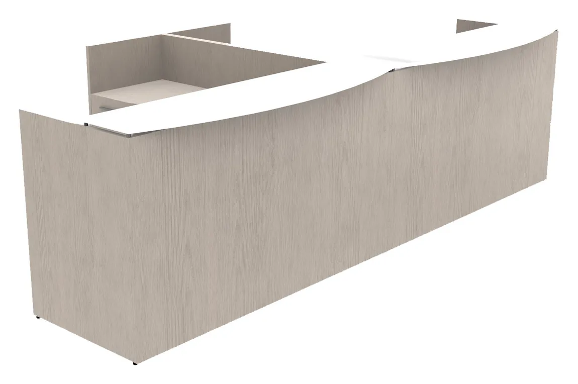 2 Person Reception Desk with Glass Transaction Counter