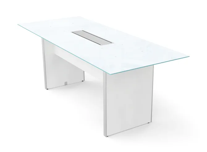Glass Conference Table with Laminate Base
